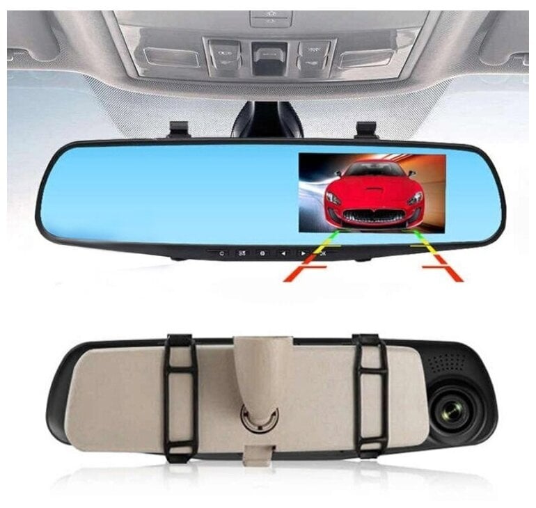 Идея для подарка: Автомобильный видеорегистратор с камерой Vehicle Blackbox DVR, зеркало заднего вида с видеорегистратором, диагональ экрана 2,8