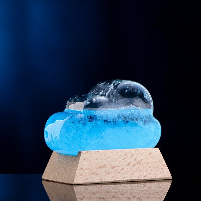 Идея для подарка: Барометр - штормгласс "Кристал" 8х10см, голубой