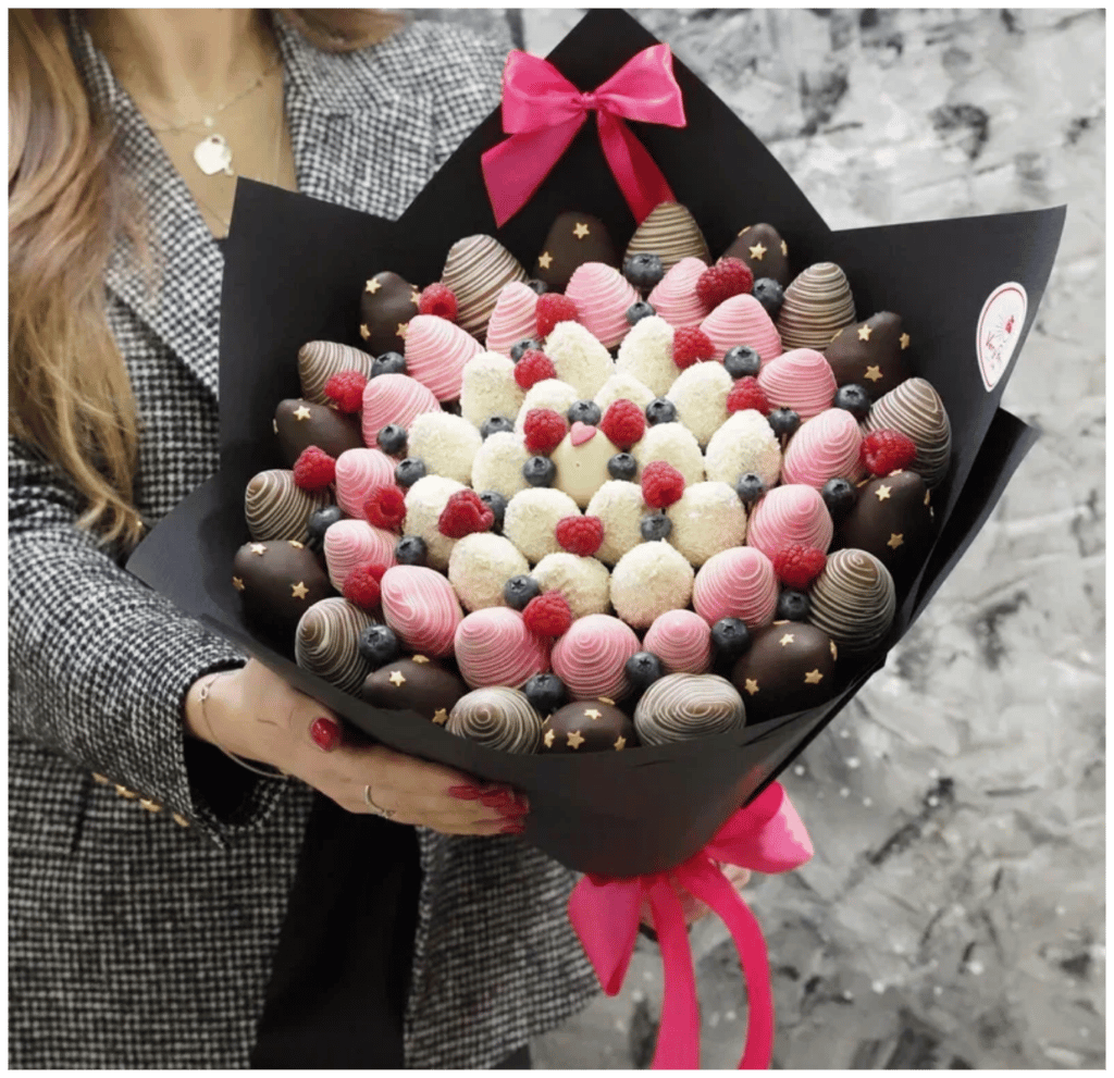 Идея для подарка: Букет из клубники в шоколаде
