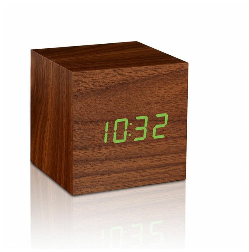 Идея для подарка: Часы-будильник деревянный куб. Настольные, электронные часы от USB и батареек