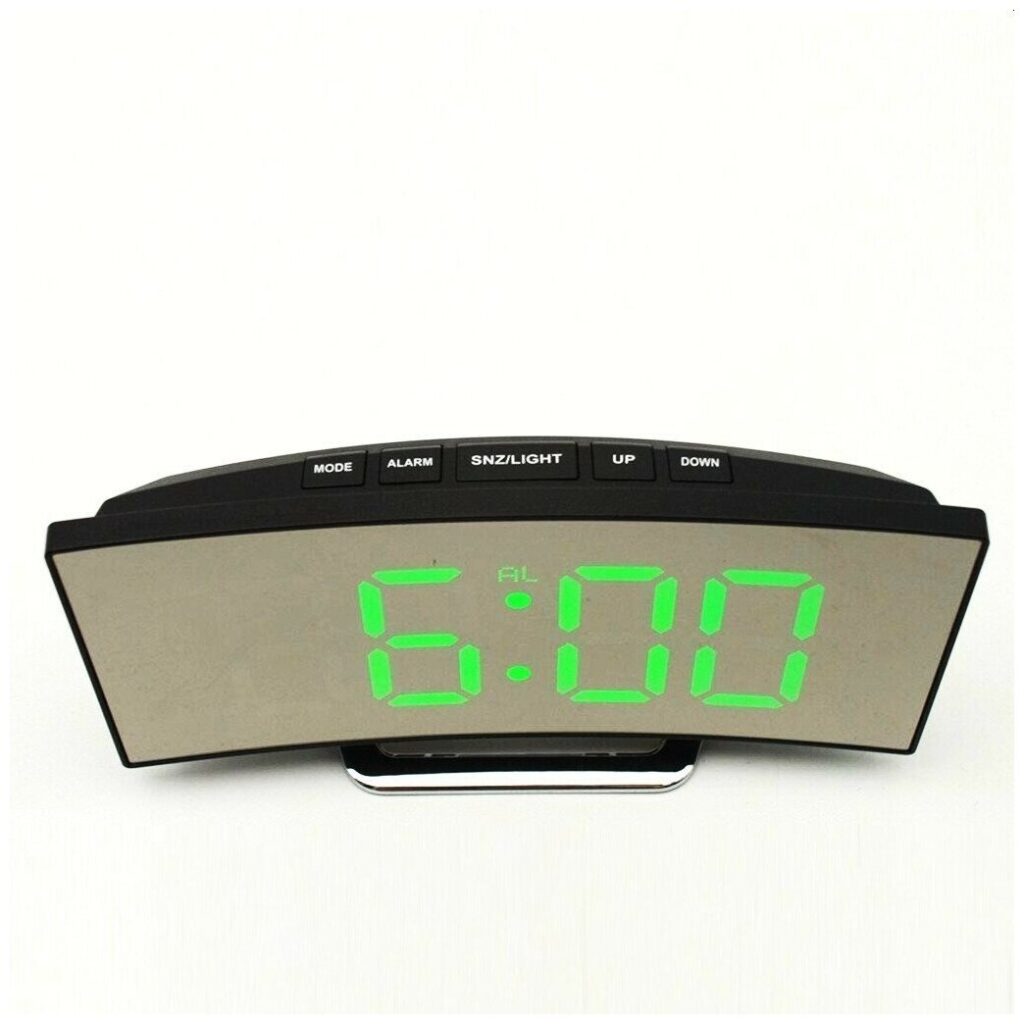 Идея для подарка: Часы электронные настольные DT-6507, зеркальные, цвет-зелёный