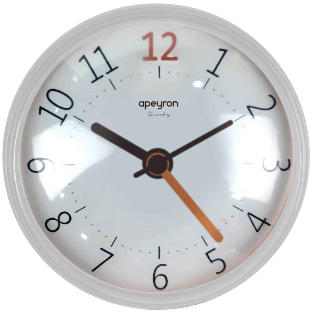 Идея для подарка: Часы настенные влагозащитные Apeyron PLW200928-11 на присоске маленькие для ванной комнаты, кварцевый механизм с плавным ходом