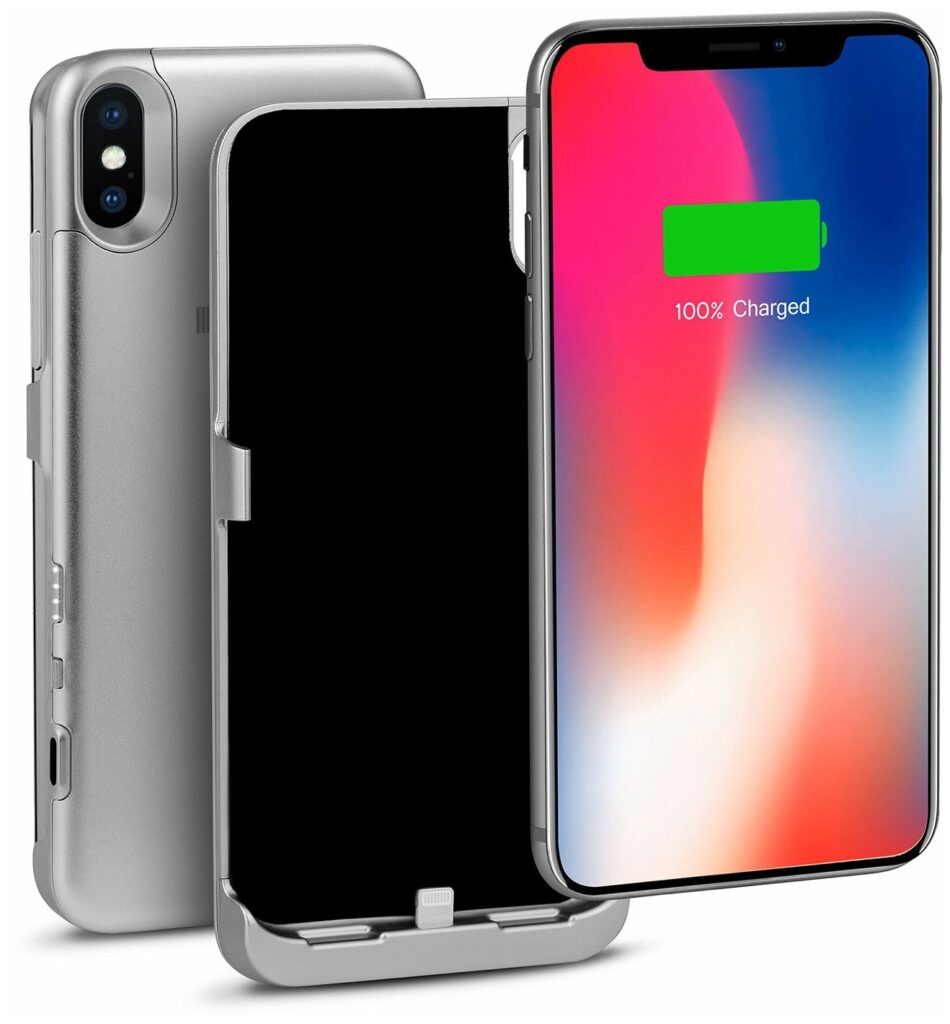 Идея для подарка: Чехол-аккумулятор INTERSTEP Metal battery case для iPhone X 3000 мА ч silver silver