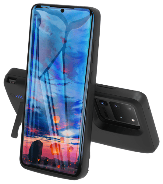 Идея для подарка: Чехол-бампер MyPads со встроенной усиленной мощной батарей-аккумулятором большой повышенной расширенной емкости 6000mAh для Samsung Galaxy S20 Ul.