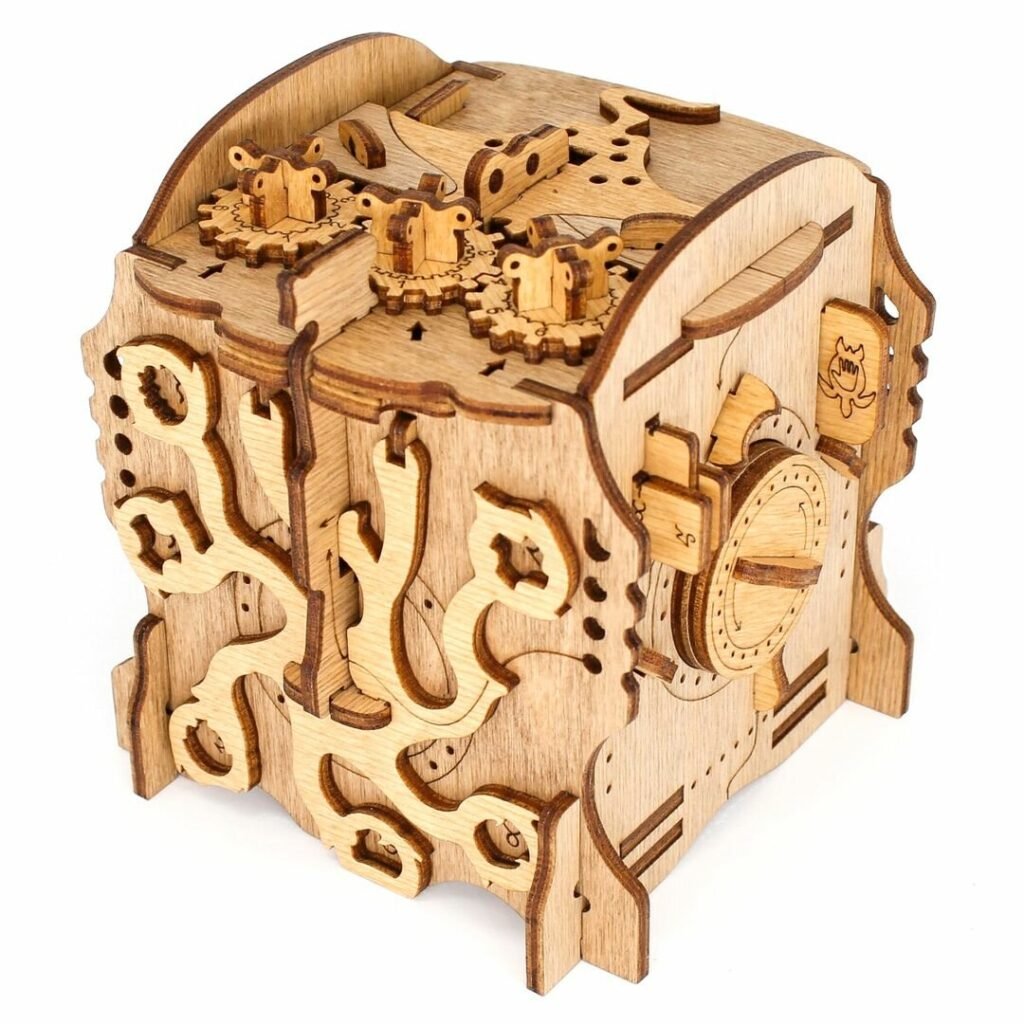 Идея для подарка: Деревянная Шкатулка головоломка Кот-Йог, шкатулка с секретом Индонезия (дерево Суар) VITtovar