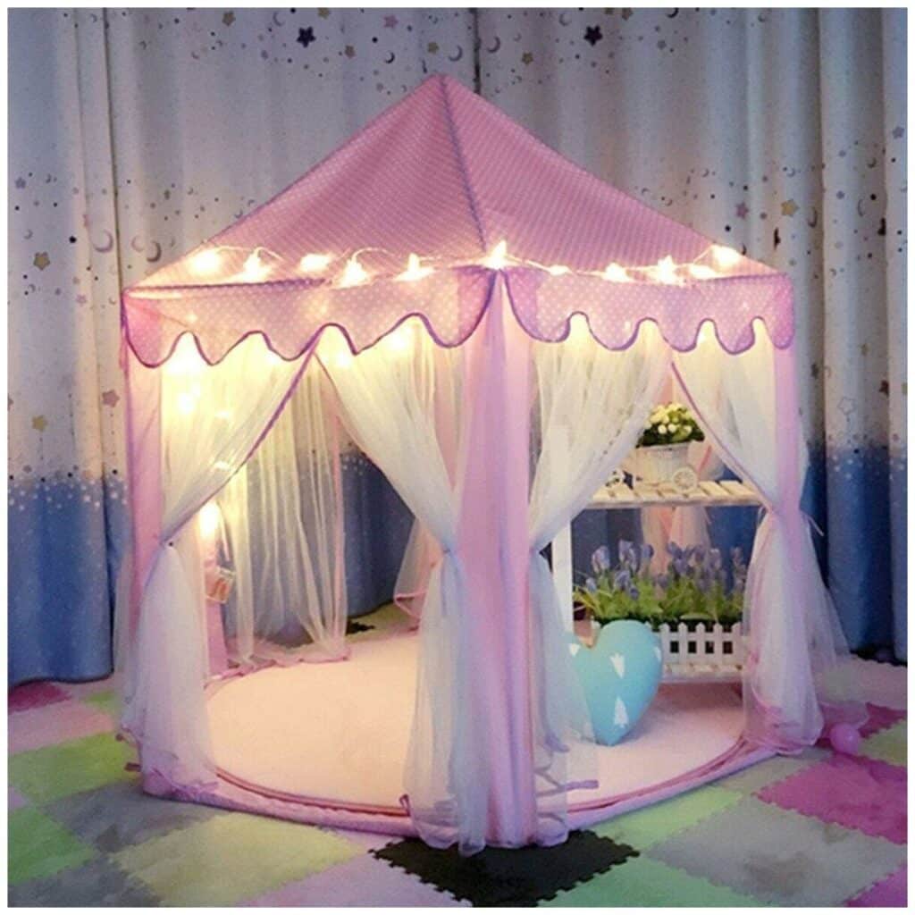 Идея для подарка: Детская игровая палатка / шатер детский / домик детский игровой / игровой домик на природу на дачу / манеж детский / 140х140х135 см / розовый