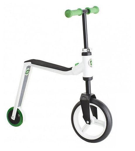 Идея для подарка: Детский 2-колесный самокат-беговел Scoot & Ride Highway Freak, белый/зеленый