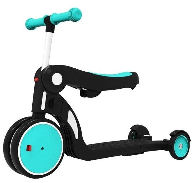 Идея для подарка: Детский 3-колесный самокат-беговел Xiaomi Bebehoo 5-in-1 Multifunction Stroller, бирюзовый
