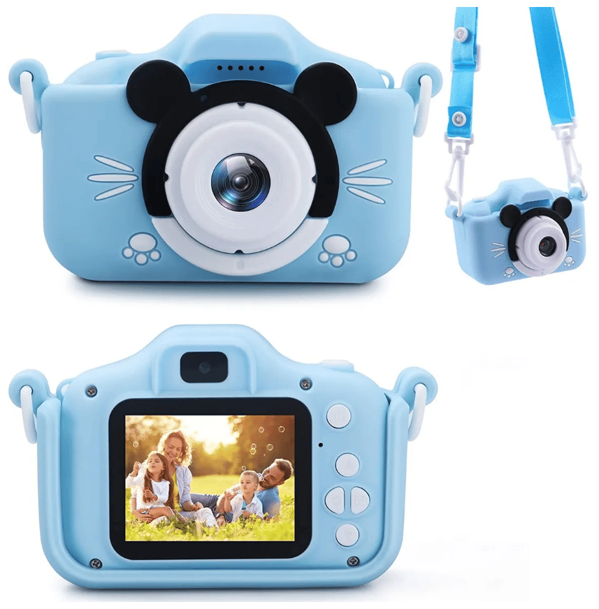 Идея для подарка: Детский цифровой фотоаппарат / Компактный фотоаппарат Cute Little Mice / Childrens Fun Camera Мышонок, голубой