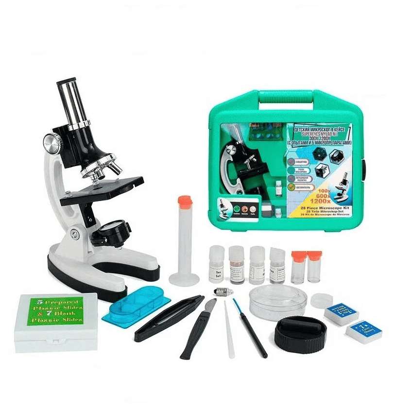 Идея для подарка: Детский микроскоп в кейсе Supereyes MyLab M1, 300x-1200x (с опытами и 5 микропрепаратами)