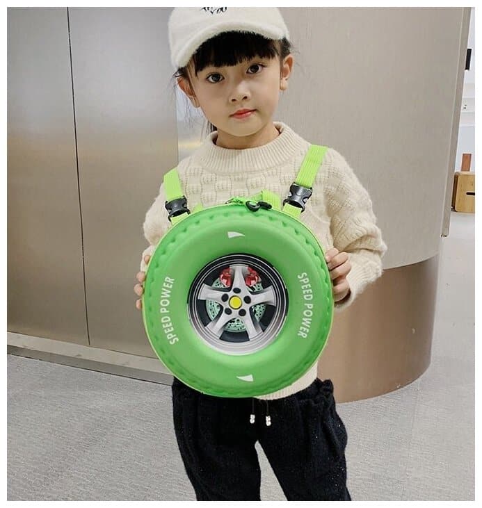Идея для подарка девочке: Детский рюкзак Колесо дошкольный для малышей, зеленый
