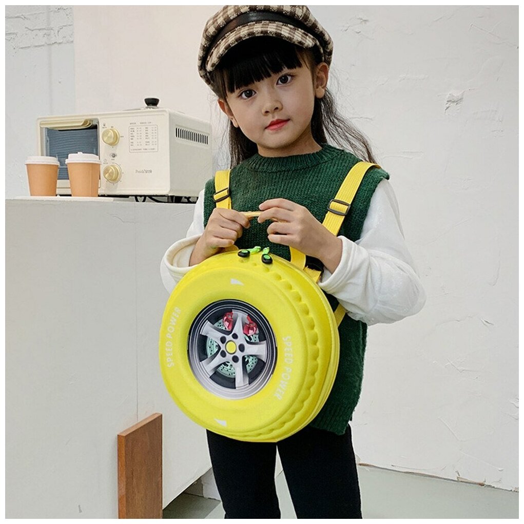 Идея для подарка девочке: Детский рюкзак Колесо дошкольный для малышей, желтый