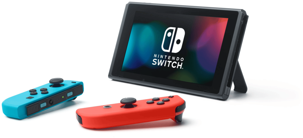 Идея для подарка девочке: Игровая приставка Nintendo Switch rev.2 32 ГБ, неоновый синий/неоновый красный