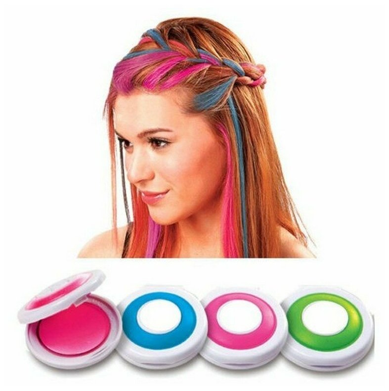 Идея для подарка девочке: Мелки для волос цветные 4шт/ набор для девочек Цветные волосы