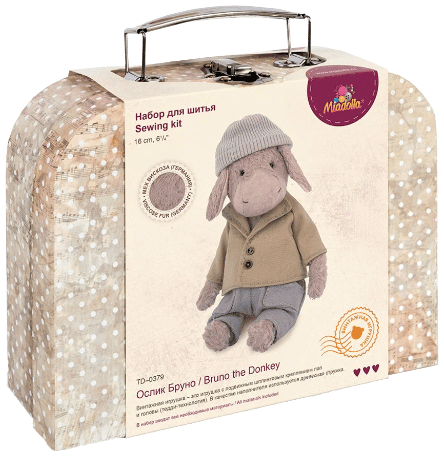 Идея для подарка девочке: Miadolla Набор для изготовления игрушки "Ослик Бруно", 16 см