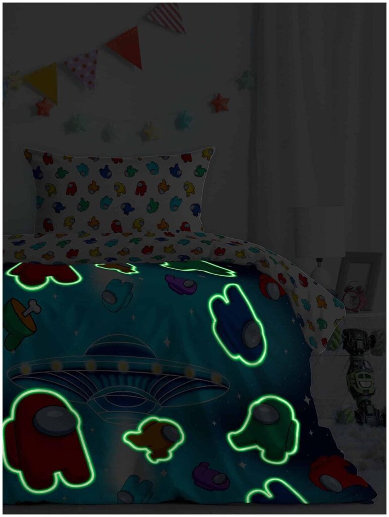 Идея для подарка девочке: Постельное белье детское 1.5 спальное / комплект постельного белья 1.5 спальный поплин Juno Neon 1 наволочка - 70х70 АмонгАс
