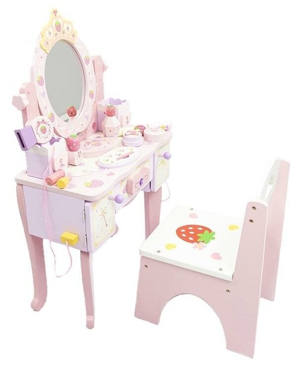 Идея для подарка девочке: Туалетный столик с зеркалом и стульчиком iQween BC-118 для девочки
