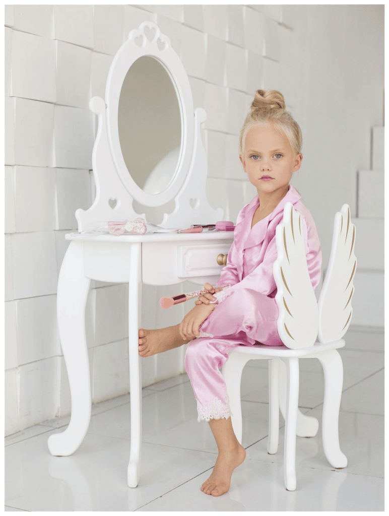 Идея для подарка девочке: Туалетный столик Wood Fishka Маленькая Леди, размер L, 1304, белый