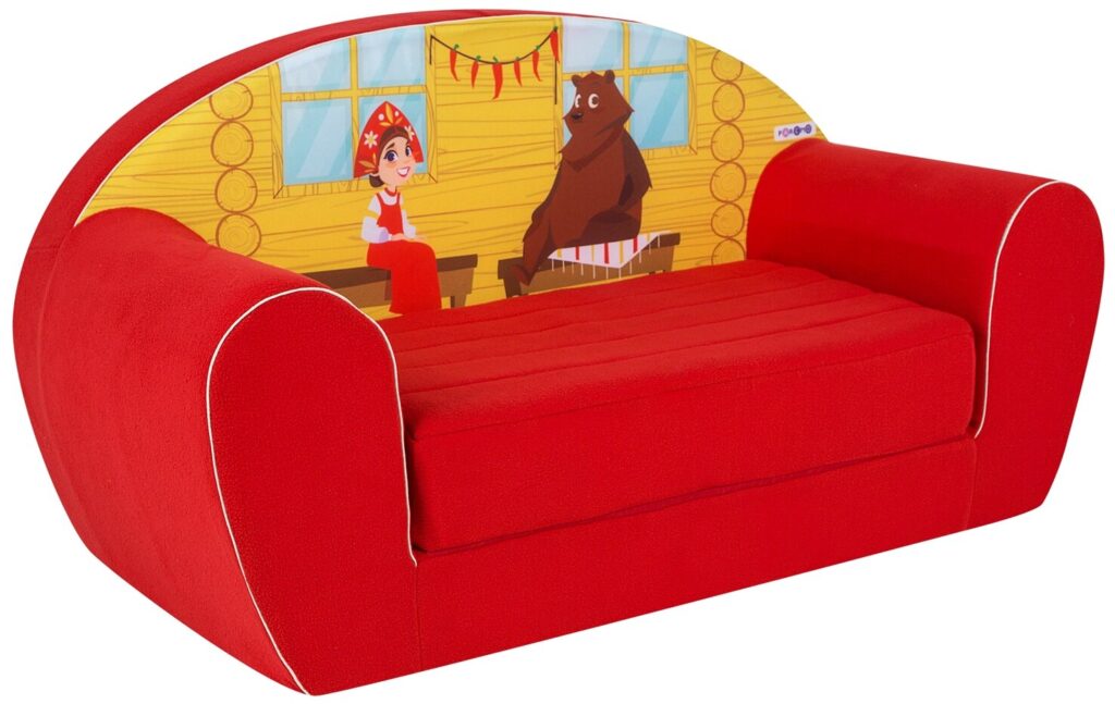 Идея для подарка: Диван PAREMO Маша и медведь размер: 90х43 см, обивка: ткань, красный