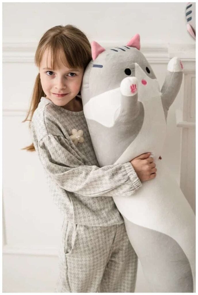 Идея для подарка: Длинный кот Батон/Багет 100 см. Мягкая игрушка-подушка-антистресс кот.