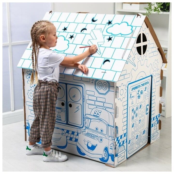 Идея для подарка: Дом из картона "Дом-раскраска" набор для творчества, Тачки, Дисней