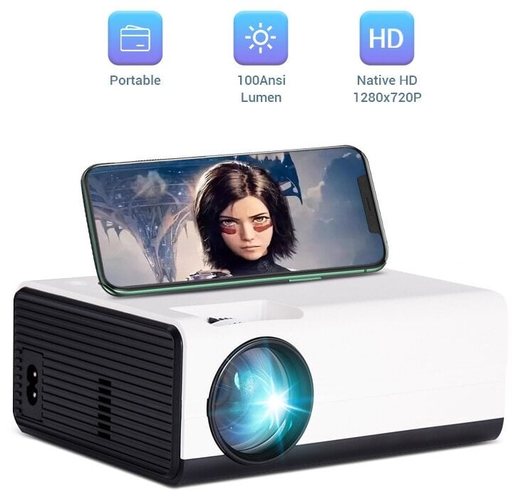 Идея для подарка: Домашний проектор для просмотра фильмов / Проектор для офиса / Видео проектор 4 К Full HD для дома / мультимедийный проектор Smart TV Android