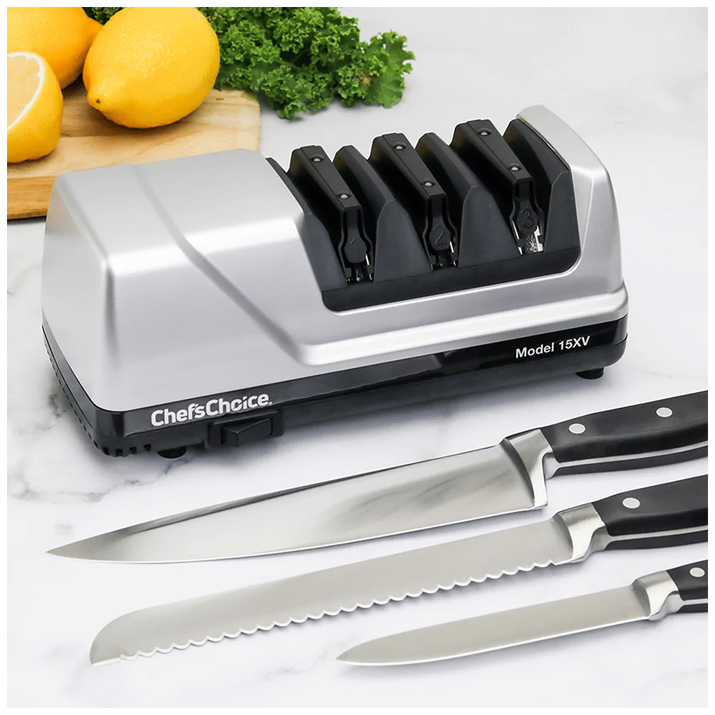 Идея для подарка: Электрическая точилка для ножей Chef s Choice Trizor CC15XV, серебристый