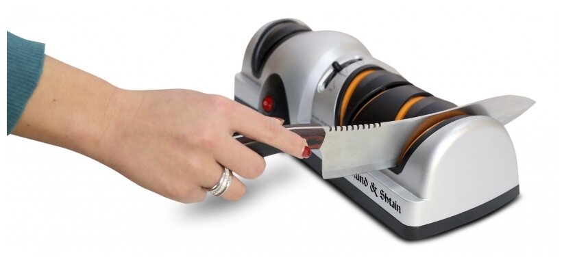 Идея для подарка: Электрическая точилка для ножей Zigmund & Shtain ZKS-911, серебристый/черный
