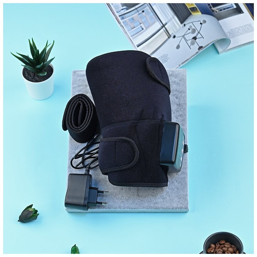 Идея для подарка: Электрический Вибро массажер многофункциональный бандаж для суставов с функцией прогрева, черный