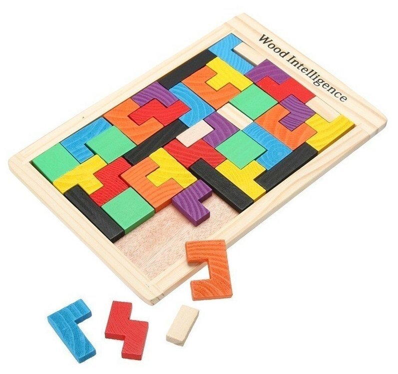 Идея для подарка: Головоломка пазл тетрис деревянный логическая игра для детей, Mfgame