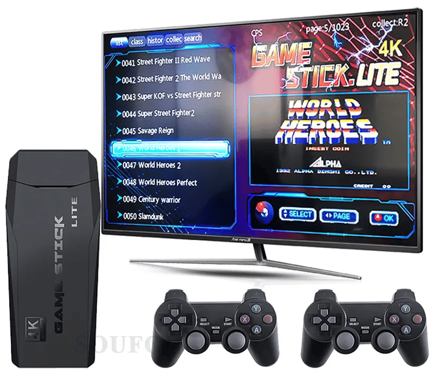 Идея для подарка: Игровая приставка для видеоигр M8 4K 32GB двухъядерный cortex-A7 3550 игр 2.4G Wireless Controllers Gamepad
