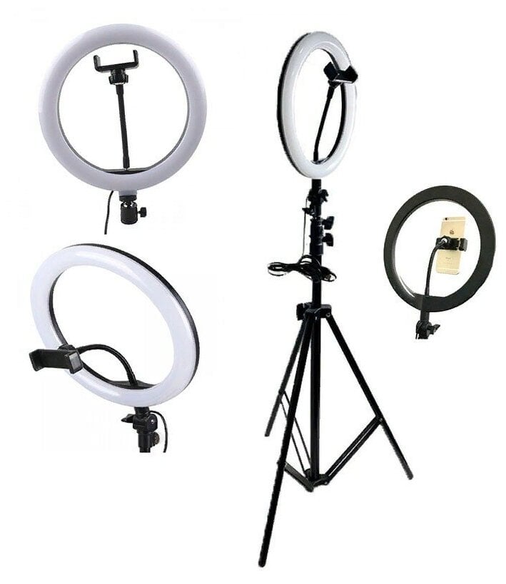 Идея для подарка: Кольцевая лампа 26 см для предметной съемки и макияжа / селфи лампа с держателем и штативом 210 см / кольцевая лампа для блогера