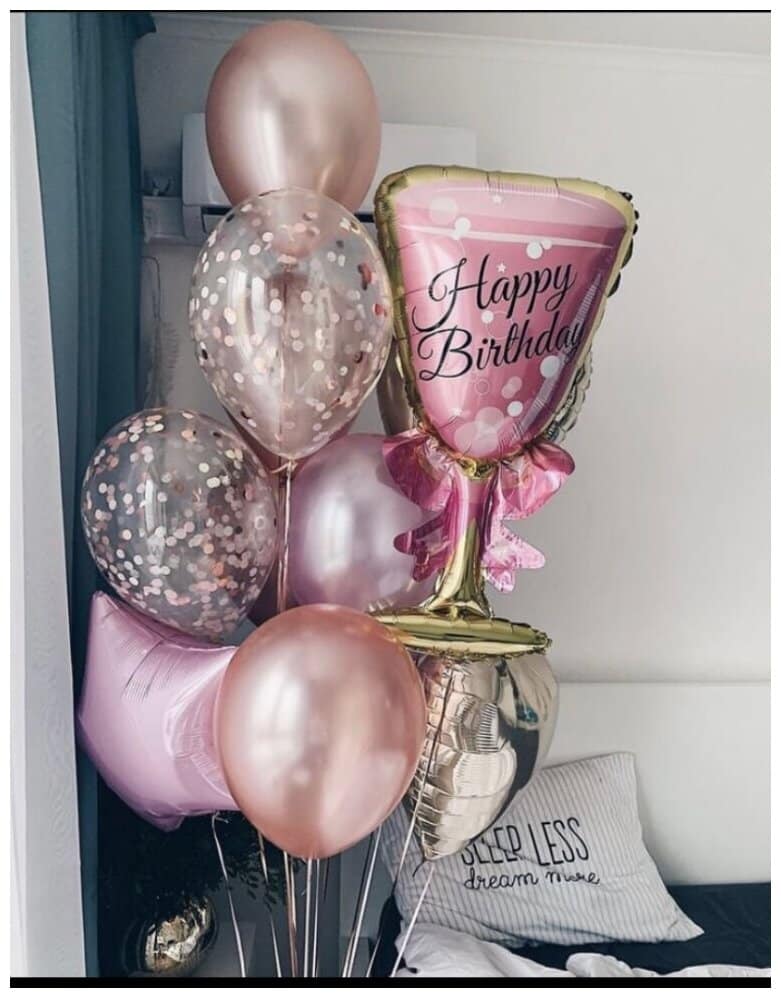 Идея для подарка: Композиция шаров на день рождения, воздушные шары с гелием,фонтаны из шаров,доставка шаров