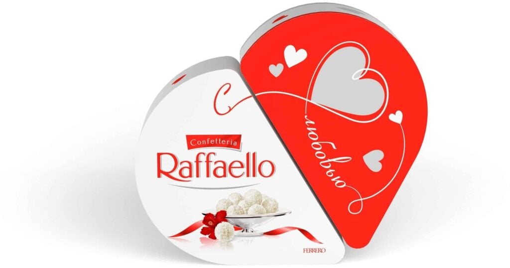 Идея для подарка: Конфеты Raffaello Сердце-трансформер, с цельным миндальным орехом в кокосовой обсыпке, 300 г