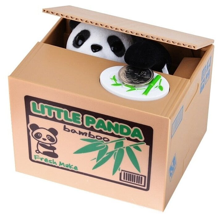 Идея для подарка: Копилка детская для денег интерактивная панда воришка