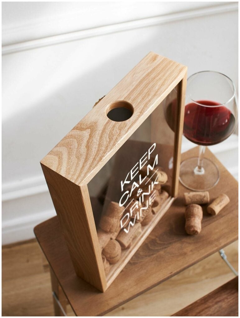 Идея для подарка: Копилка для винных пробок Keep calm & drink wine