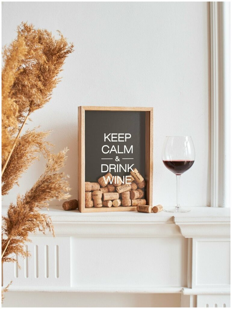 Идея для подарка: Копилка для винных пробок Keep calm & drink wine