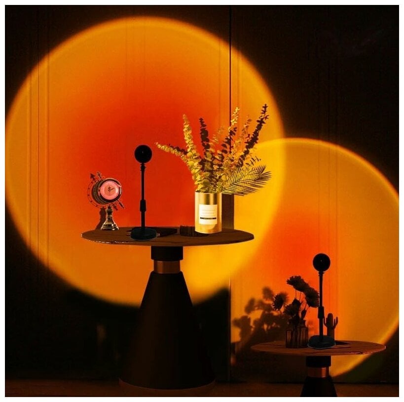 Идея для подарка: LED Лампа (светильник-проектор) декоративная, атмосферная, закатный свет, свет солнца, радужный