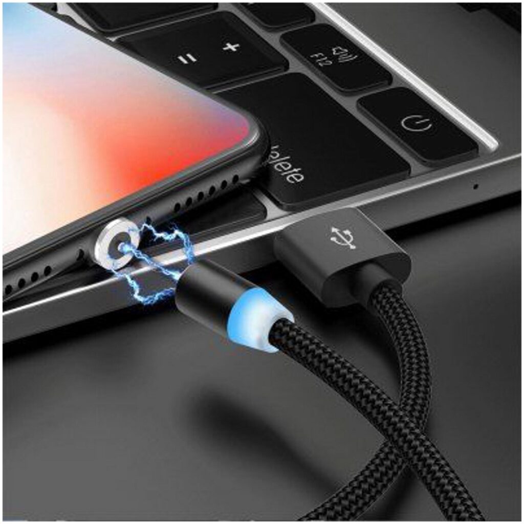 Идея для подарка: Магнитный USB-кабель для зарядки телефона 3в1 с 3-мя разъемами. юсб провод с Type-C, Micro-USB и Lightning, черный шнур