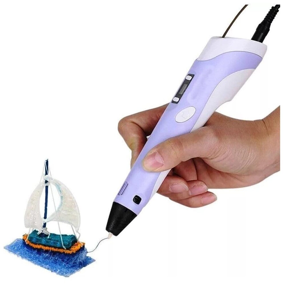 Идея для подарка мальчику: 3D ручка «3D Pen-2» поколение с дисплеем (3Д ручка ПЭН 2) фиолетовая