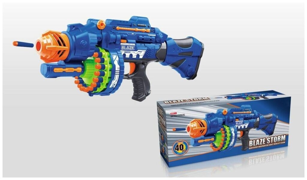 Идея для подарка мальчику: Детский бластер с мягкими пулями/автомат/пистолет 57 см/ 40 мягких пуль