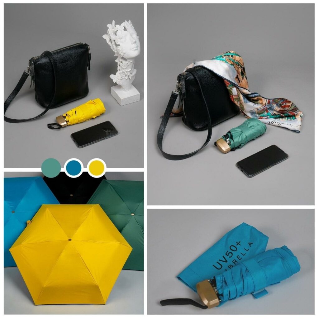 Идея для подарка: Мини-зонтик плоский для дождливой погоды NIT Perfect Goods, цвет желтый