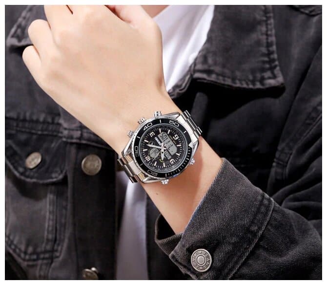 Идея для подарка мужчине: Часы мужские SKMEI 1600 - Серебристые/Белые
