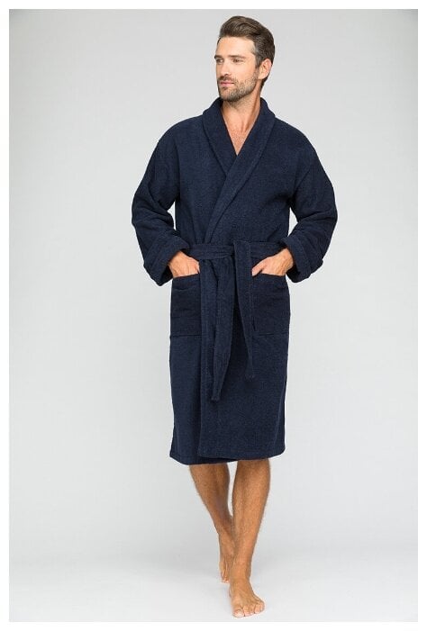 Идея для подарка: Мужской банный халат King Power (Е 303) размер XL (54-56), темно-синий