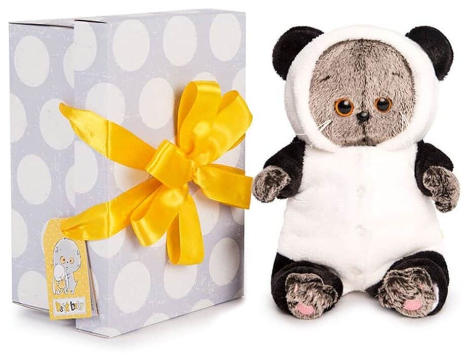 Идея для подарка: Мягкая игрушка Basik&Co Basik Baby в комбинезоне "Панда", 20 см