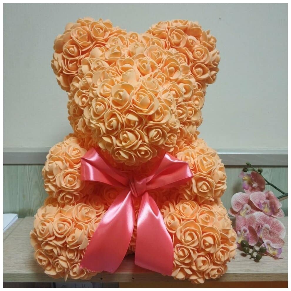 Идея для подарка: Мягкая игрушка BernART Медведь розовый, 30 см