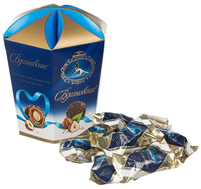Идея для подарка: Набор конфет Вдохновение Шоколадно-ореховый крем и целый фундук 150 г