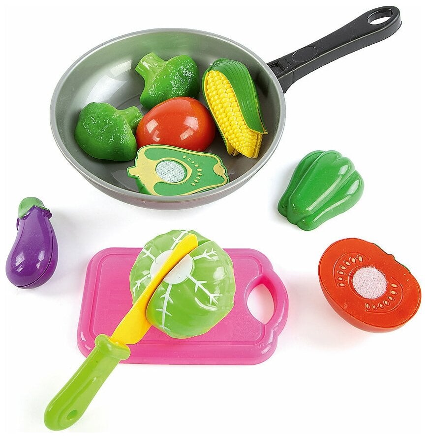 Идея для подарка: Набор продуктов с посудой Mary Poppins Овощи в сковороде 453045 серый/розовый/зеленый