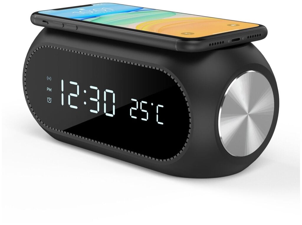 Идея для подарка: Настольные электронные часы-будильник MIRRON A777 Ч/ Беспроводная зарядка/ Hi-Tech