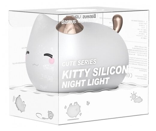 Идея для подарка: Ночник Baseus Cute Series Kitty Silicone Night Light светодиодный, 1 Вт
